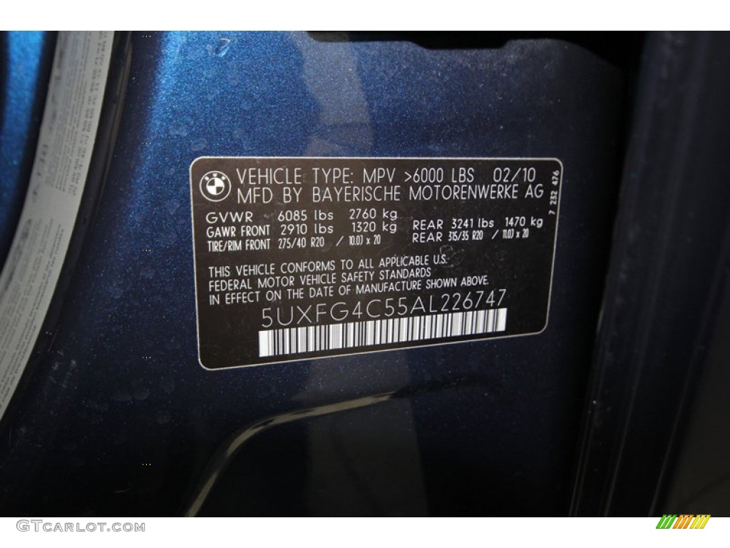 2010 X6 xDrive35i - Deep Sea Blue Metallic / Oyster photo #5