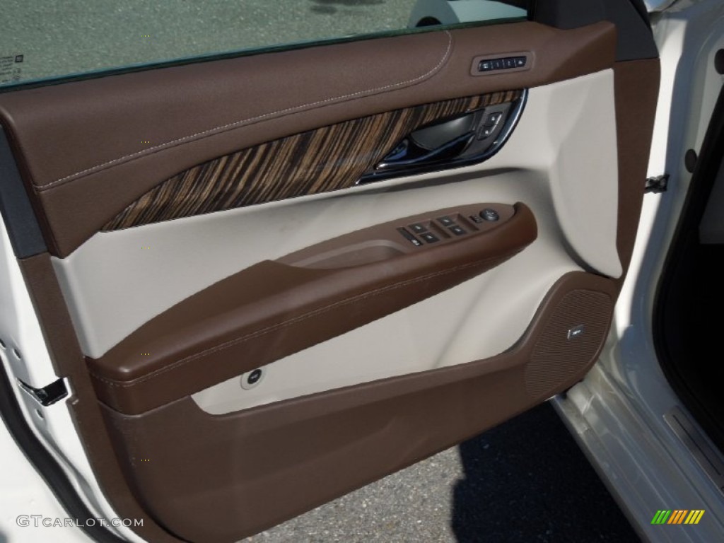 2013 Cadillac ATS 3.6L Luxury Light Platinum/Brownstone Accents Door Panel Photo #76913973