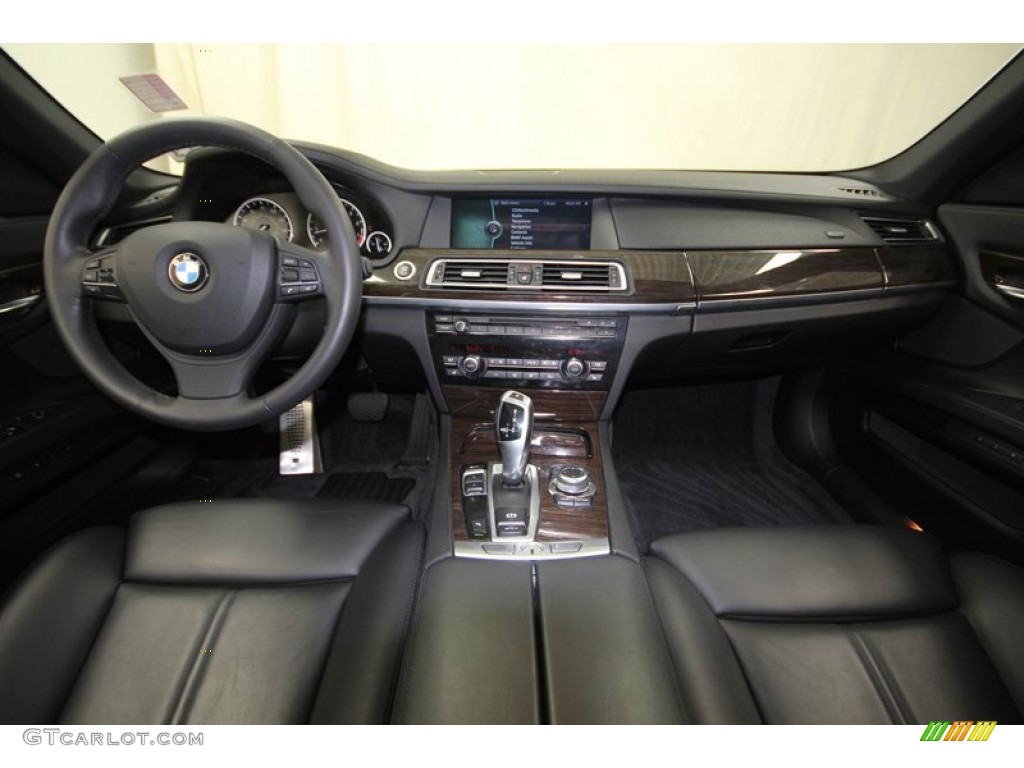 2010 BMW 7 Series 750i Sedan Black Nappa Leather Dashboard Photo #76914015