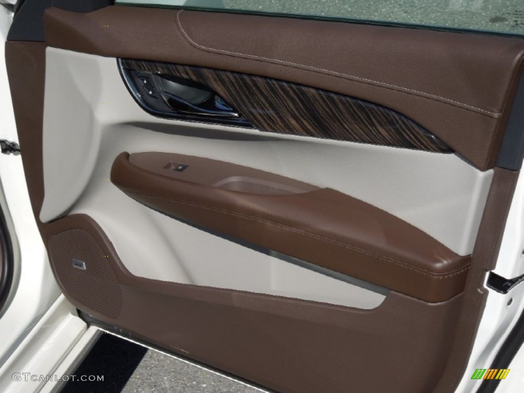 2013 Cadillac ATS 3.6L Luxury Light Platinum/Brownstone Accents Door Panel Photo #76914234