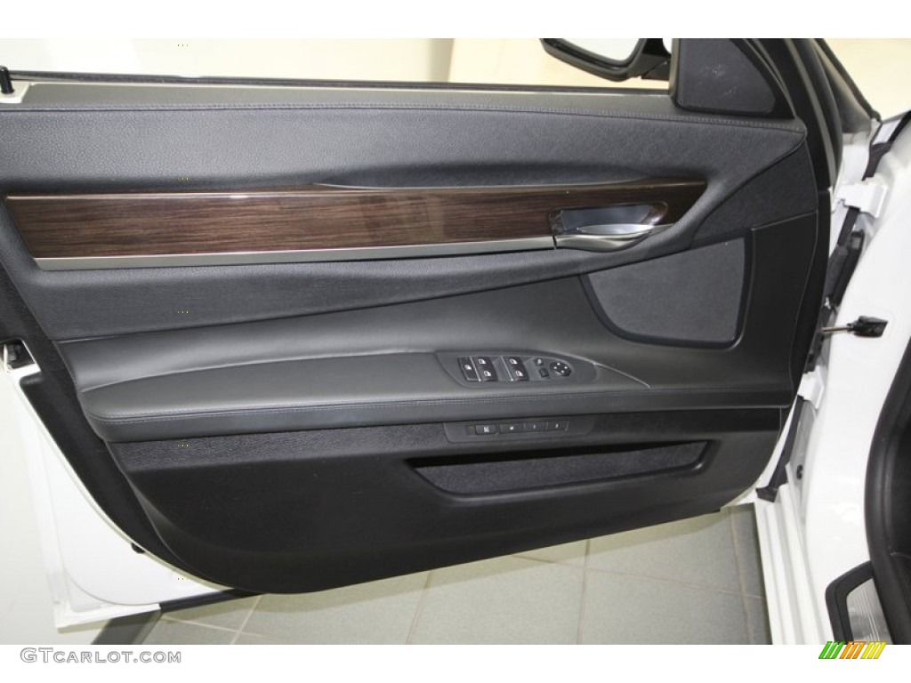 2010 BMW 7 Series 750i Sedan Black Nappa Leather Door Panel Photo #76914273