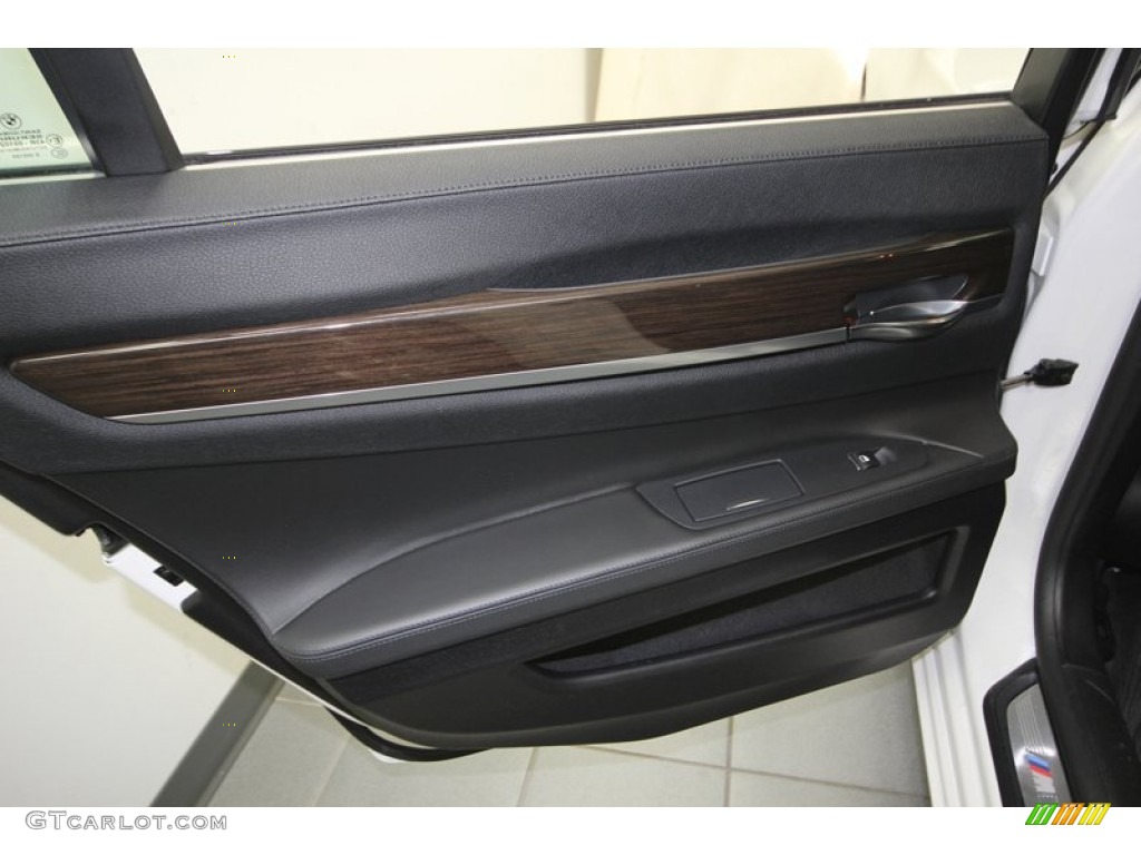 2010 BMW 7 Series 750i Sedan Black Nappa Leather Door Panel Photo #76914651