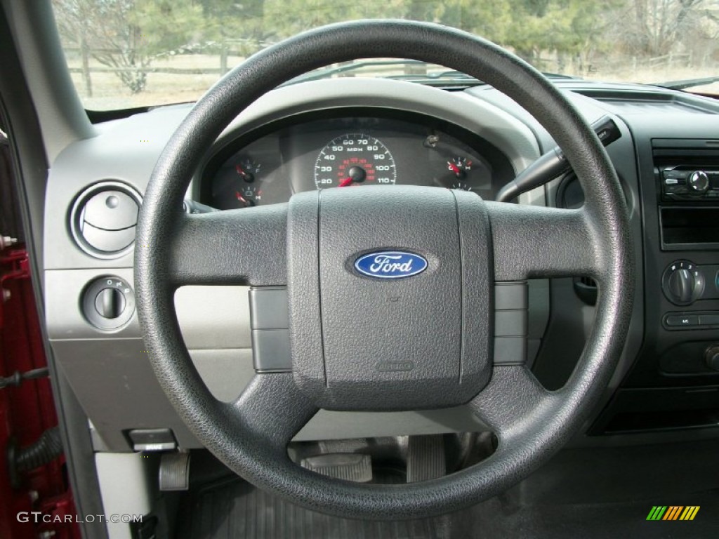 2008 Ford F150 XL SuperCab Medium/Dark Flint Steering Wheel Photo #76914666