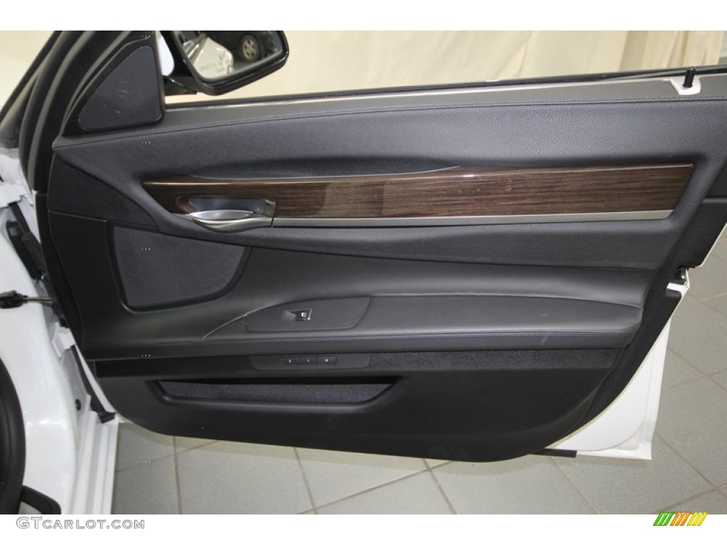 2010 BMW 7 Series 750i Sedan Black Nappa Leather Door Panel Photo #76914919