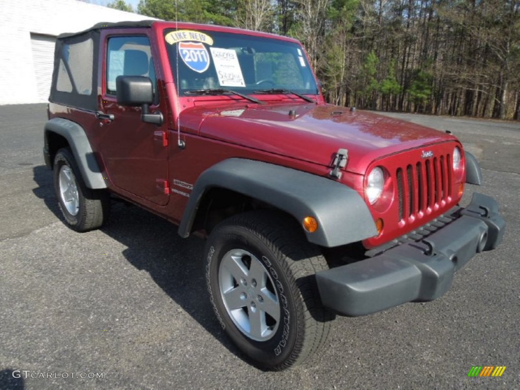 2011 Wrangler Sport S 4x4 - Deep Cherry Red Crystal Pearl / Black photo #1