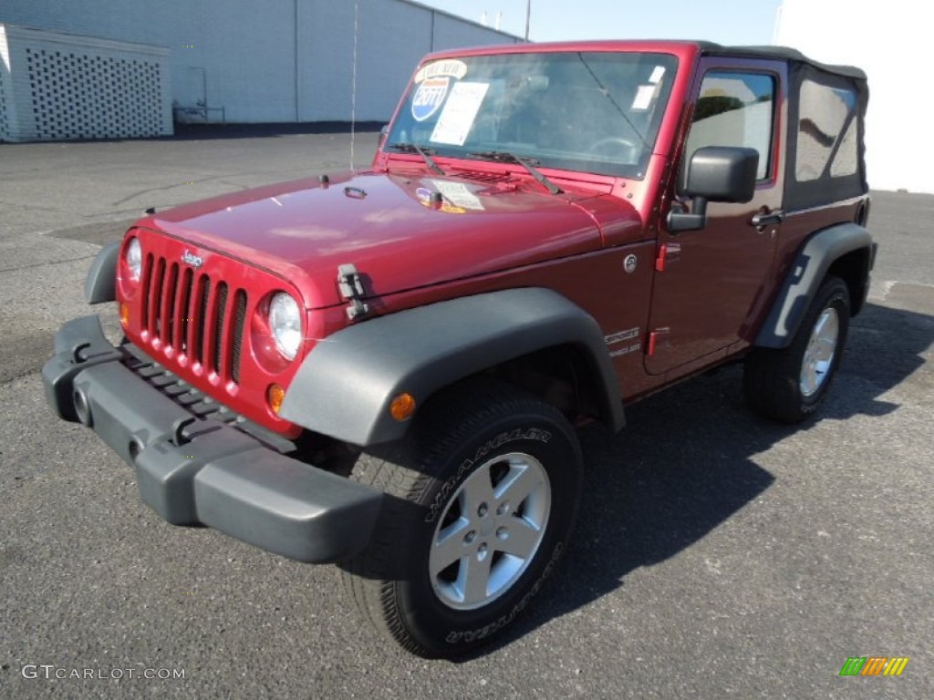 Deep Cherry Red Crystal Pearl 2011 Jeep Wrangler Sport S 4x4 Exterior Photo #76915618