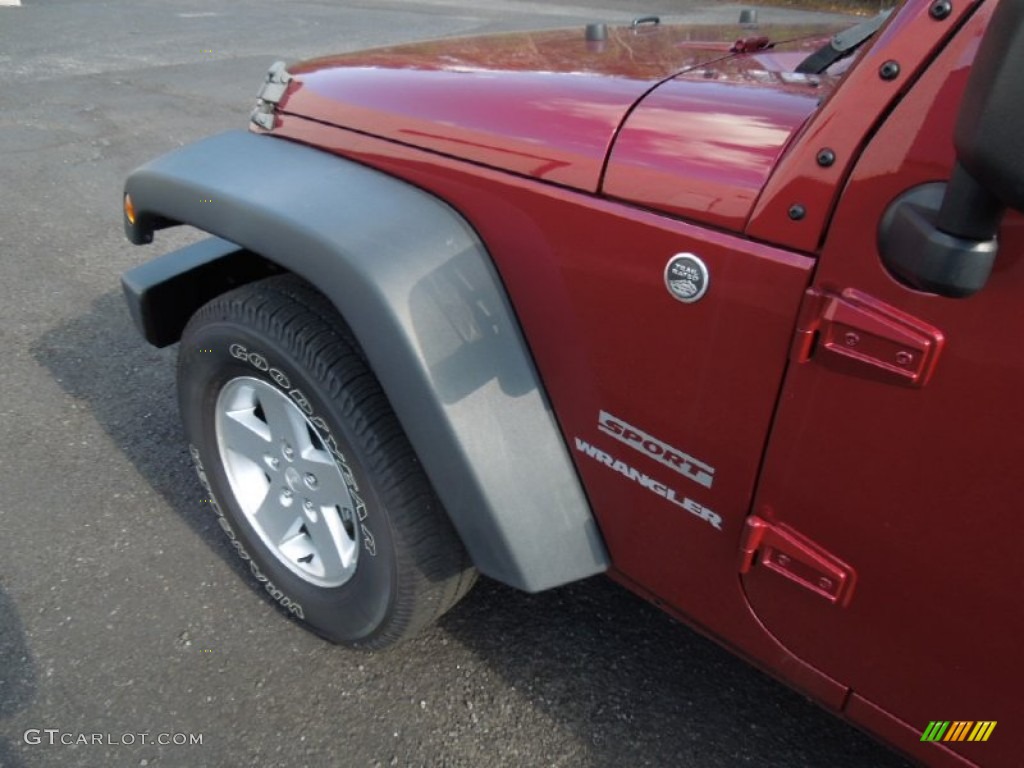 2011 Wrangler Sport S 4x4 - Deep Cherry Red Crystal Pearl / Black photo #7