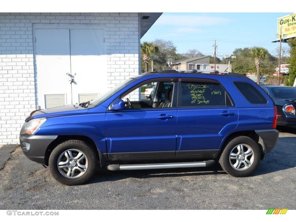 2007 Sportage EX V6 - Smart Blue / Black photo #4