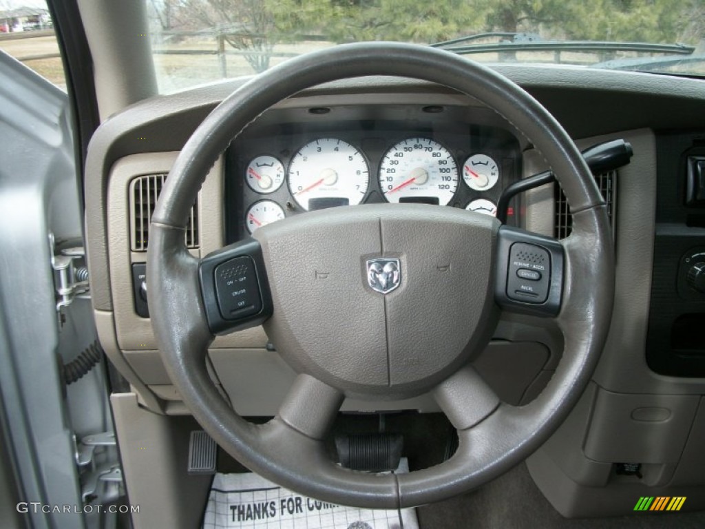 2005 Dodge Ram 1500 Sport Quad Cab Taupe Steering Wheel Photo #76916514