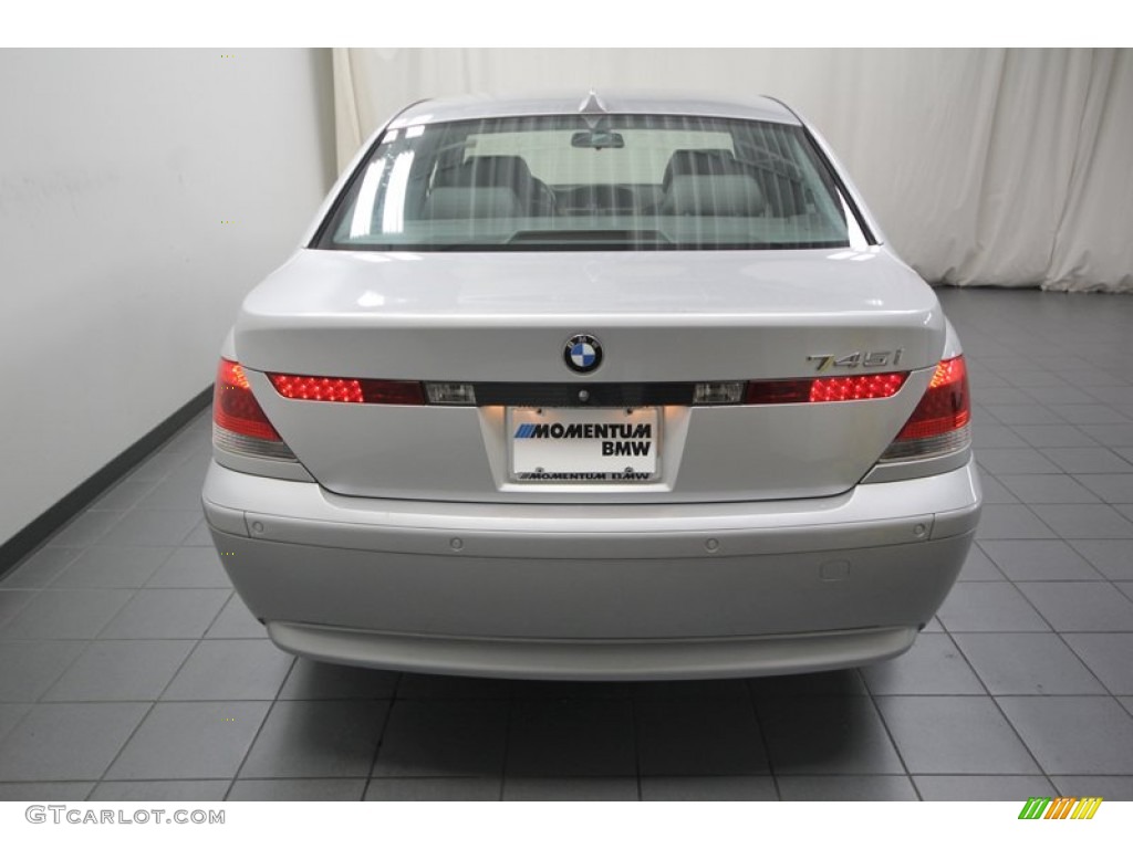 2005 7 Series 745i Sedan - Titanium Silver Metallic / Basalt Grey/Flannel Grey photo #12
