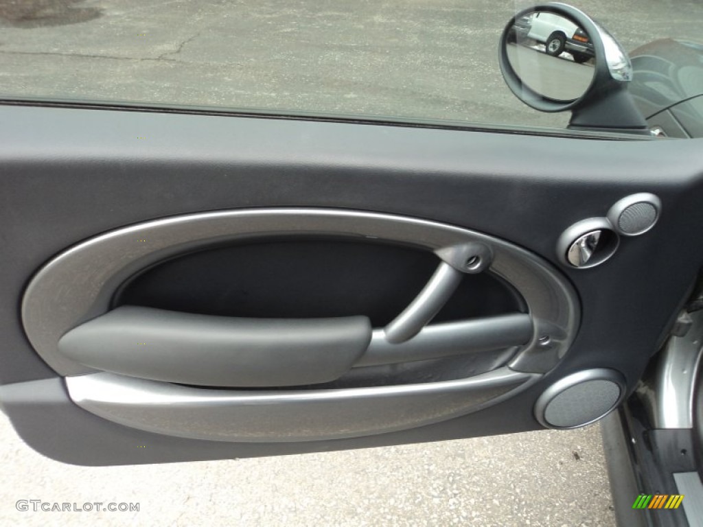 2006 Mini Cooper S Hardtop Space Gray/Panther Black Door Panel Photo #76919298