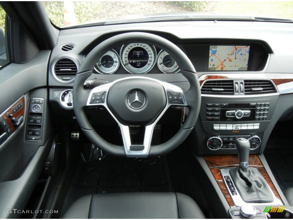 2013 Mercedes-Benz C 250 Sport Black Steering Wheel Photo #76919403