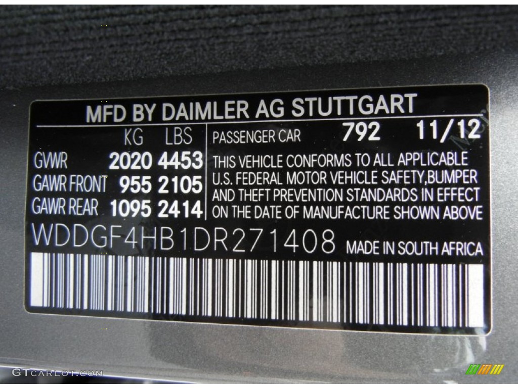 2013 C Color Code 792 for Palladium Silver Metallic Photo #76919525