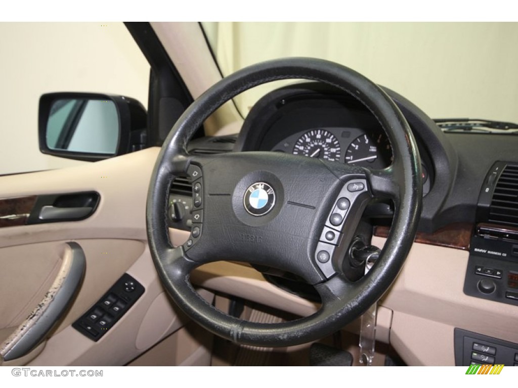 2004 BMW X5 3.0i Beige Steering Wheel Photo #76920692