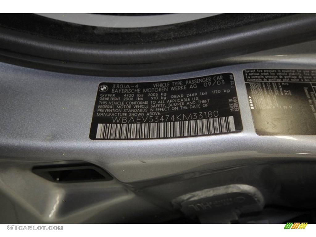 2004 3 Series 330i Sedan - Silver Grey Metallic / Grey photo #5