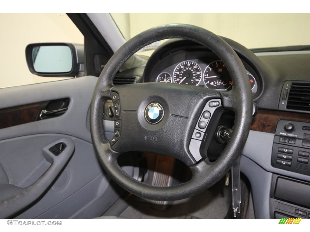 2004 BMW 3 Series 330i Sedan Grey Steering Wheel Photo #76921368