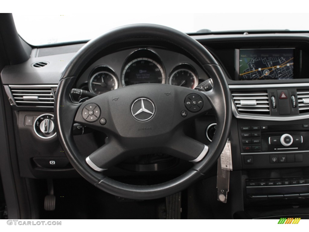 2011 Mercedes-Benz E 350 4Matic Sedan Ash/Black Steering Wheel Photo #76921533