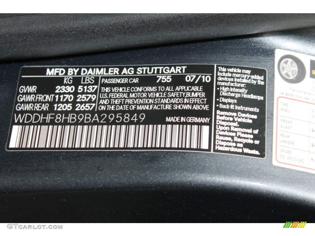2011 E Color Code 755 for Steel Grey Metallic Photo #76922016
