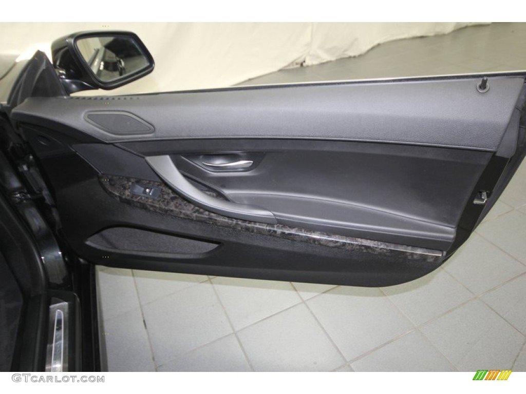 2012 BMW 6 Series 650i Convertible Black Nappa Leather Door Panel Photo #76922745