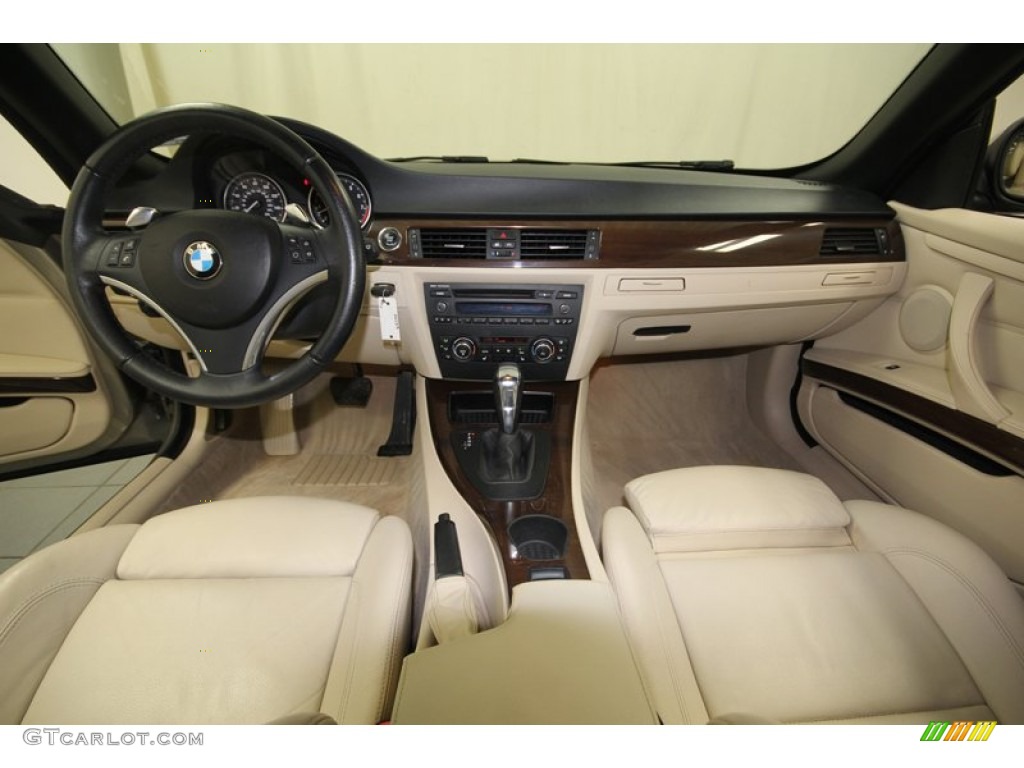 2010 BMW 3 Series 328i Convertible Cream Beige Dashboard Photo #76922863