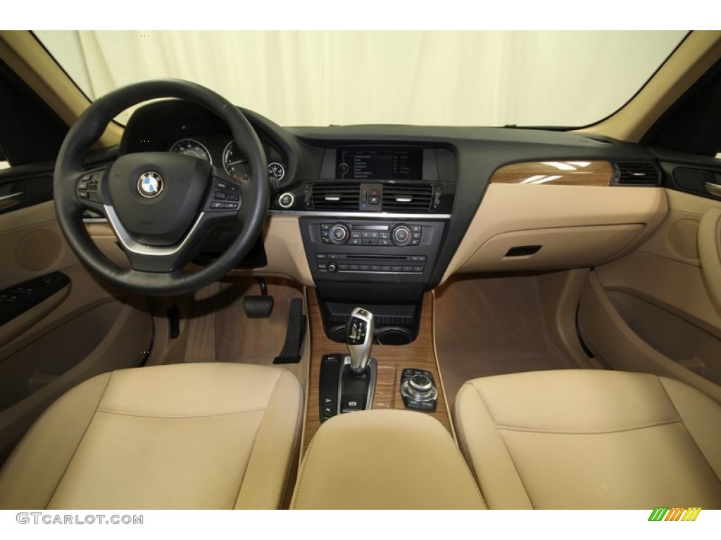 2012 BMW X3 xDrive 35i Sand Beige Dashboard Photo #76924164