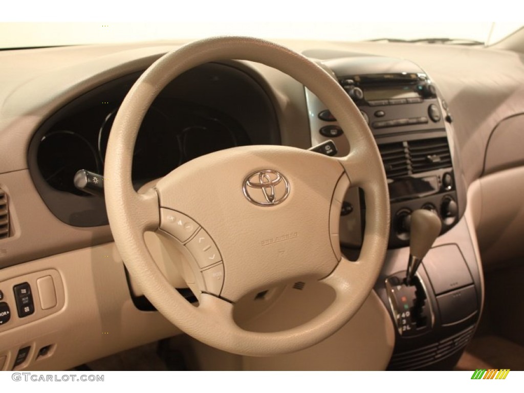 2008 Toyota Sienna LE Fawn Steering Wheel Photo #76924182