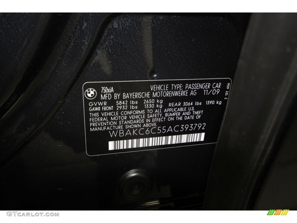 2010 7 Series 750i xDrive Sedan - Carbon Black Metallic / Saddle/Black Nappa Leather photo #5