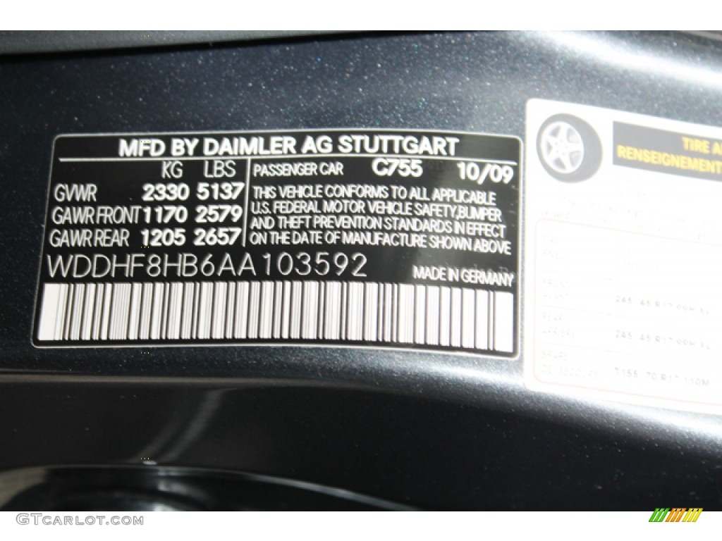 2010 E Color Code 755 for Steel Grey Metallic Photo #76925391