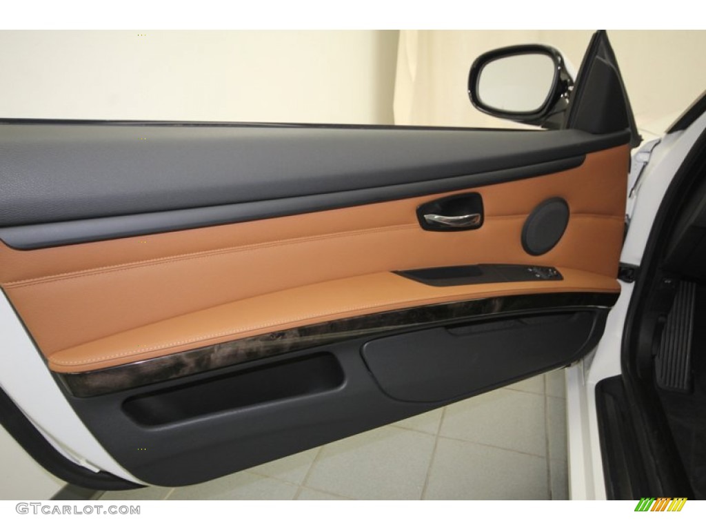 2010 BMW 3 Series 328i Coupe Saddle Brown Dakota Leather Door Panel Photo #76926849