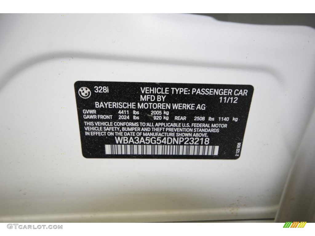 2013 3 Series 328i Sedan - Alpine White / Black photo #5