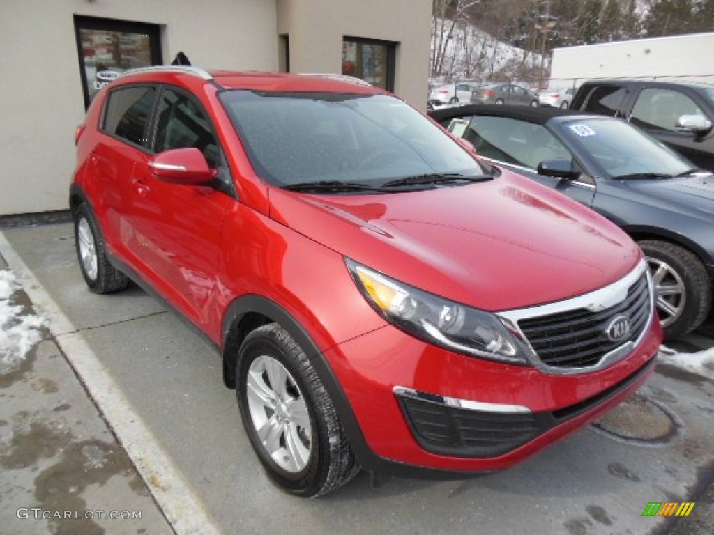 2013 Sportage LX - Signal Red / Black photo #1