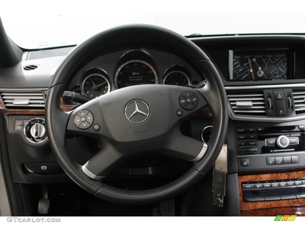 2010 Mercedes-Benz E 350 4Matic Sedan Black Steering Wheel Photo #76929684