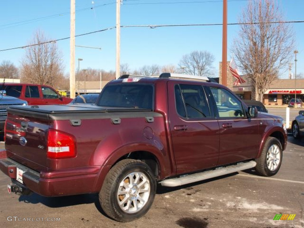 2007 Explorer Sport Trac Limited 4x4 - Dark Cherry Metallic / Camel photo #3