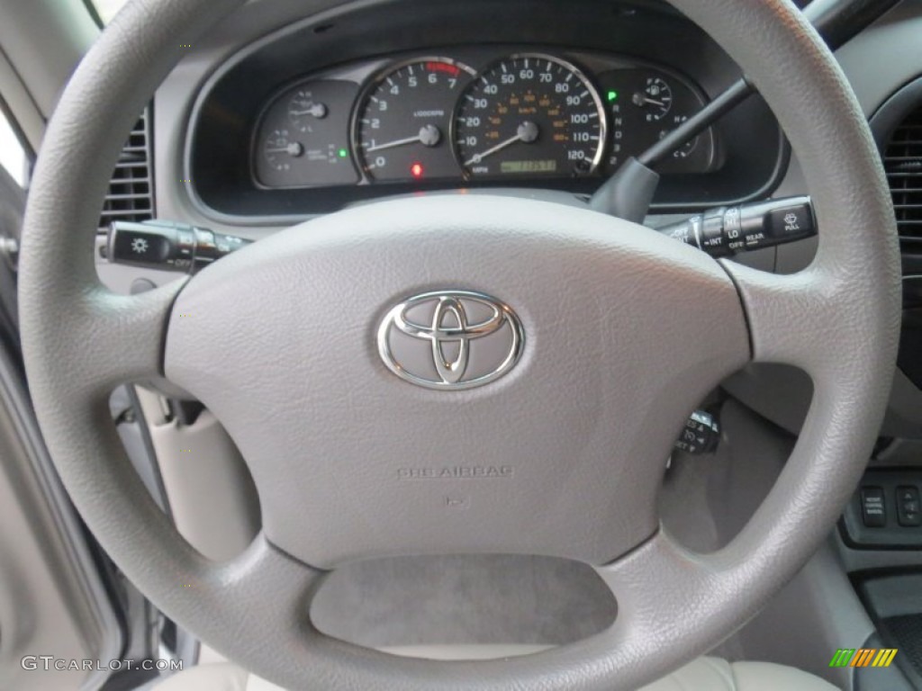 2006 Toyota Sequoia SR5 Light Charcoal Steering Wheel Photo #76932750