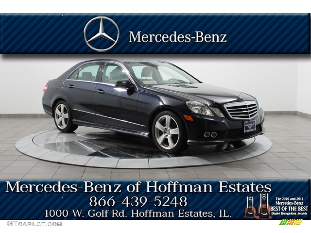 2010 E 350 4Matic Sedan - Capri Blue Metallic / Almond Beige photo #1