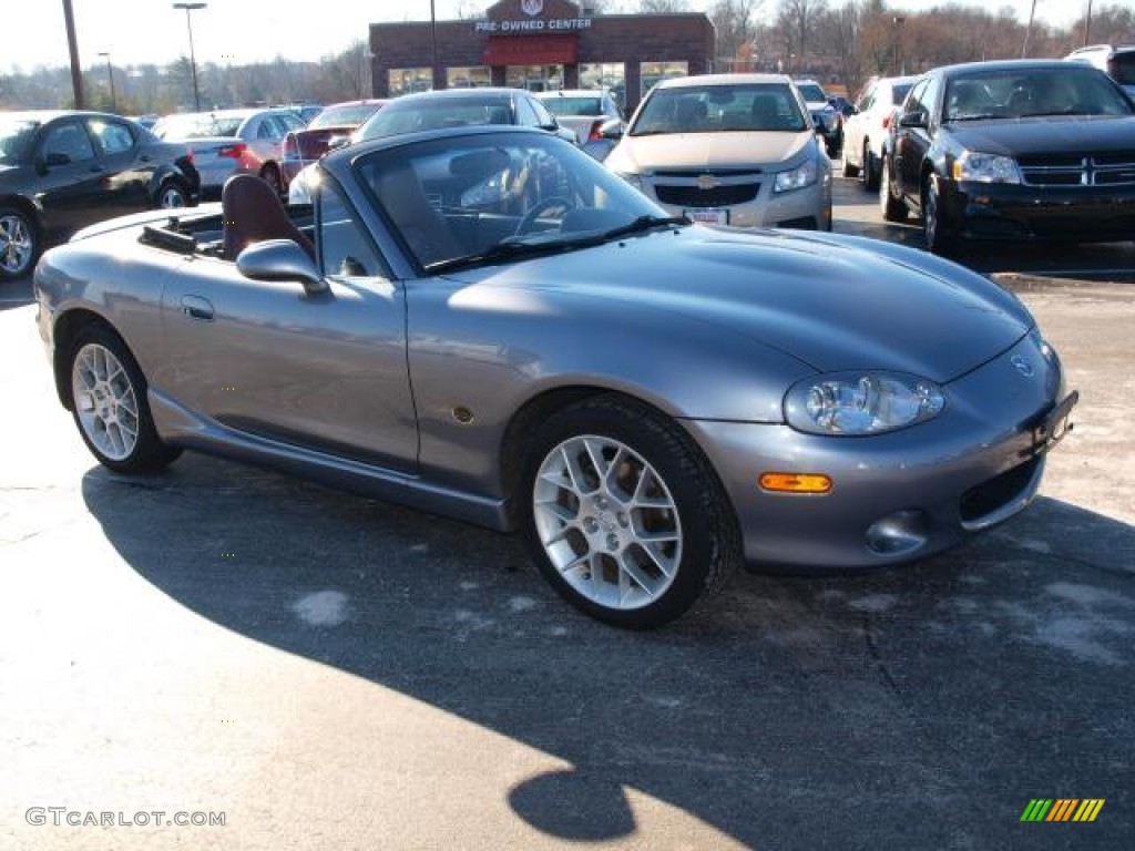 Titanium Gray Metallic 2002 Mazda MX-5 Miata LS Roadster Exterior Photo #76936054