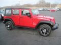 2009 Flame Red Jeep Wrangler Unlimited X 4x4  photo #3