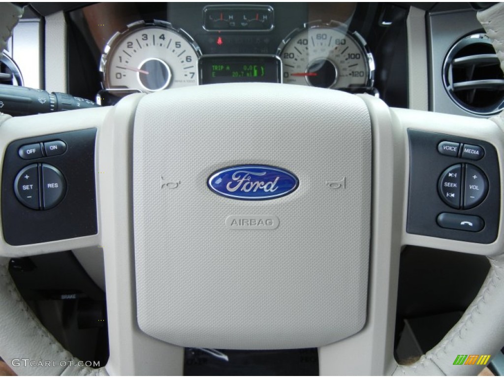 2013 Ford Expedition EL Limited Stone Steering Wheel Photo #76940359