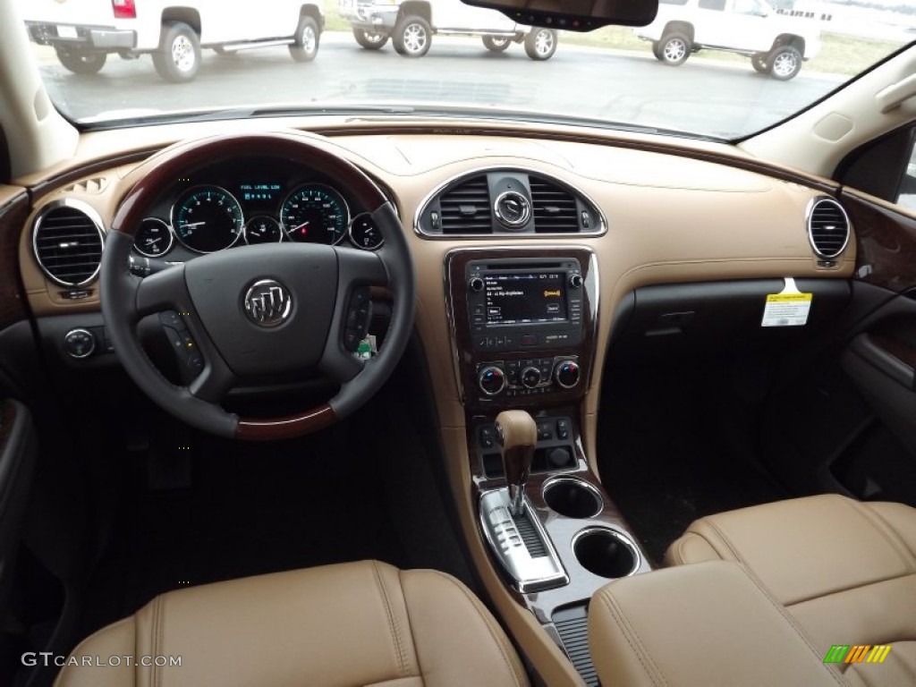 2013 Buick Enclave Leather Choccachino Leather Dashboard Photo #76942450
