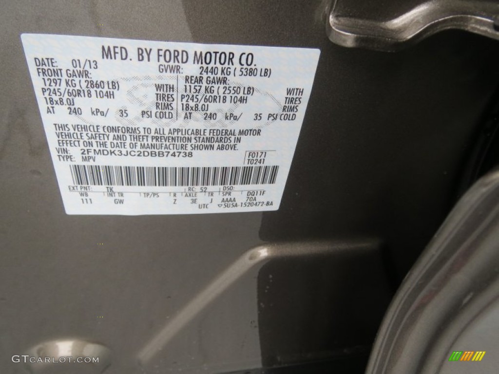 2013 Edge Color Code TK for Mineral Gray Metallic Photo #76943125