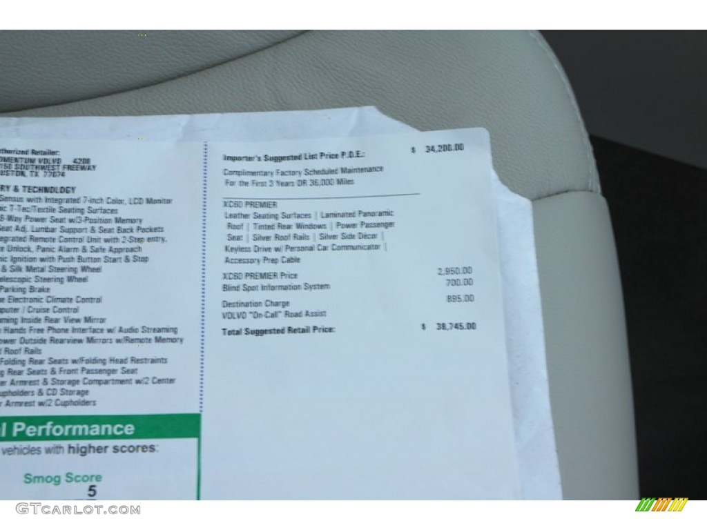 2013 Volvo XC60 3.2 Window Sticker Photo #76944301