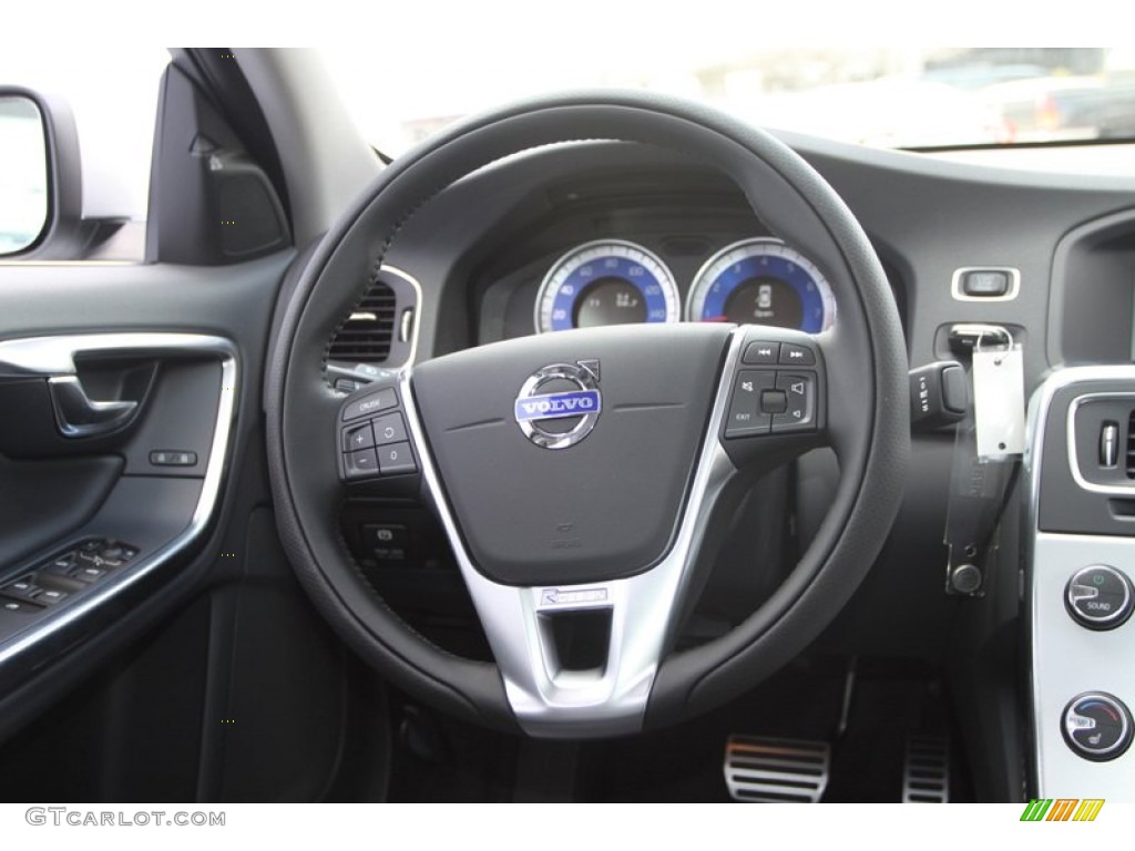 2013 Volvo S60 R-Design AWD R Design Black Steering Wheel Photo #76947856