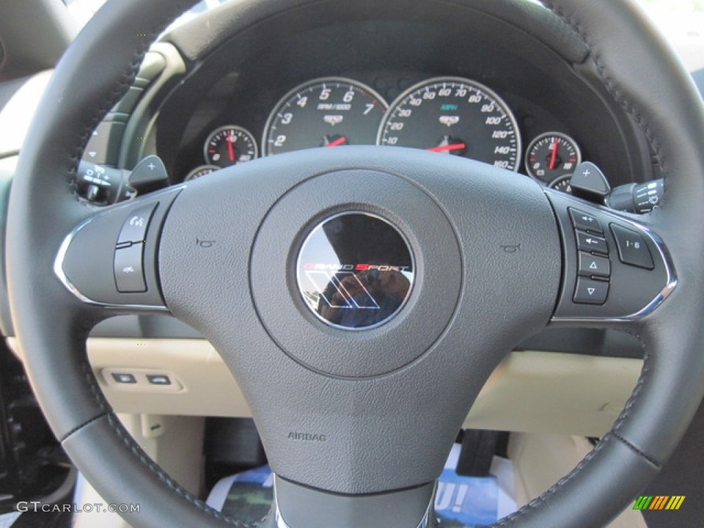 2013 Chevrolet Corvette Grand Sport Convertible Cashmere Steering Wheel Photo #76949626