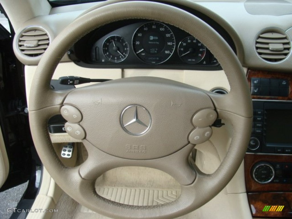 2009 Mercedes-Benz CLK 350 Coupe Stone Steering Wheel Photo #76950480