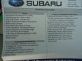 2010 Subaru Outback 3.6R Limited Wagon Window Sticker