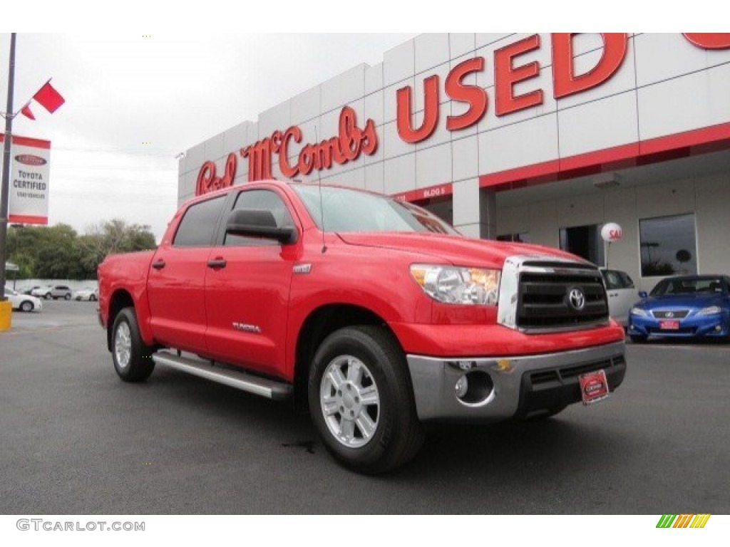 2011 Tundra SR5 CrewMax - Radiant Red / Sand Beige photo #1