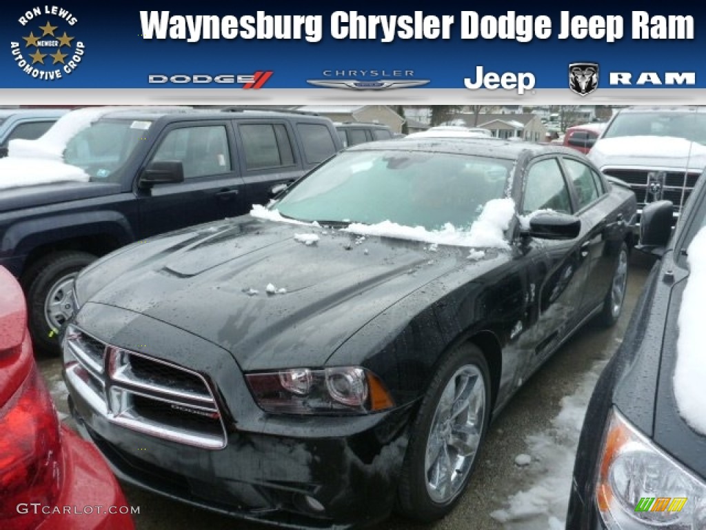 2012 Charger R/T Max - Pitch Black / Black/Light Frost Beige photo #1
