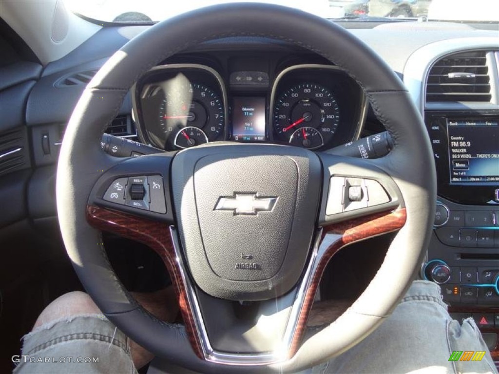 2013 Chevrolet Malibu LTZ Jet Black Steering Wheel Photo #76957484