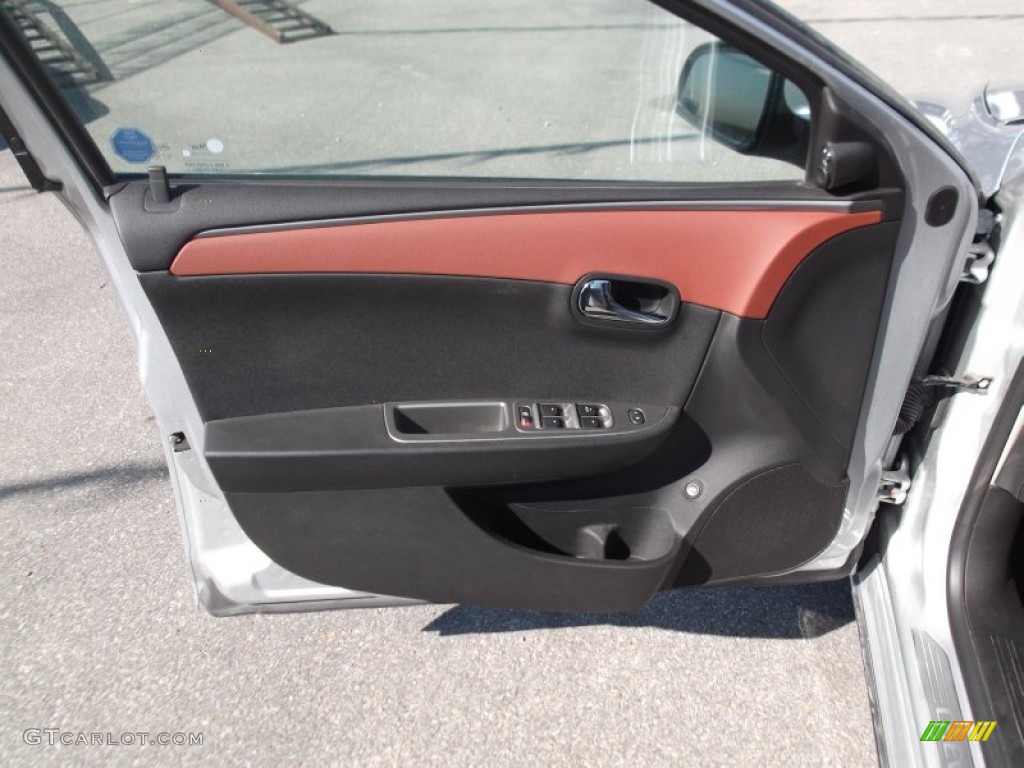 2009 Chevrolet Malibu LTZ Sedan Ebony/Brick Door Panel Photo #76959454