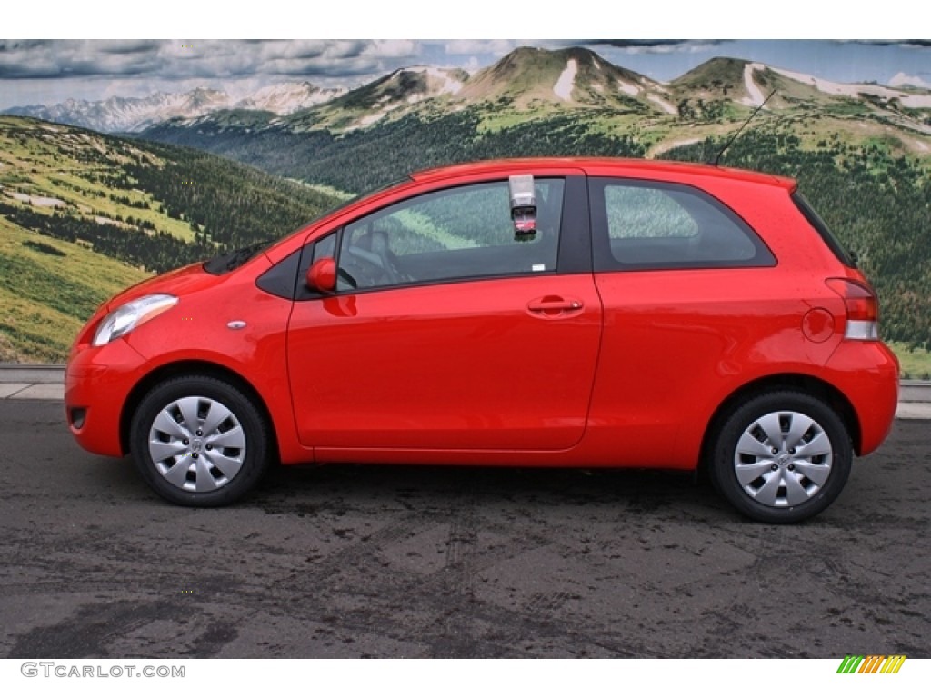 Absolutely Red 2009 Toyota Yaris 3 Door Liftback Exterior Photo #76962138